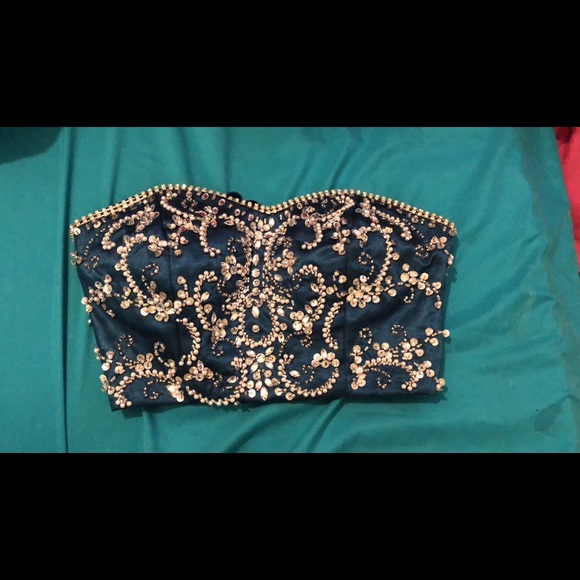 Turquoise dress 2 piece only worn once 125 obo - Picture 2 of 4